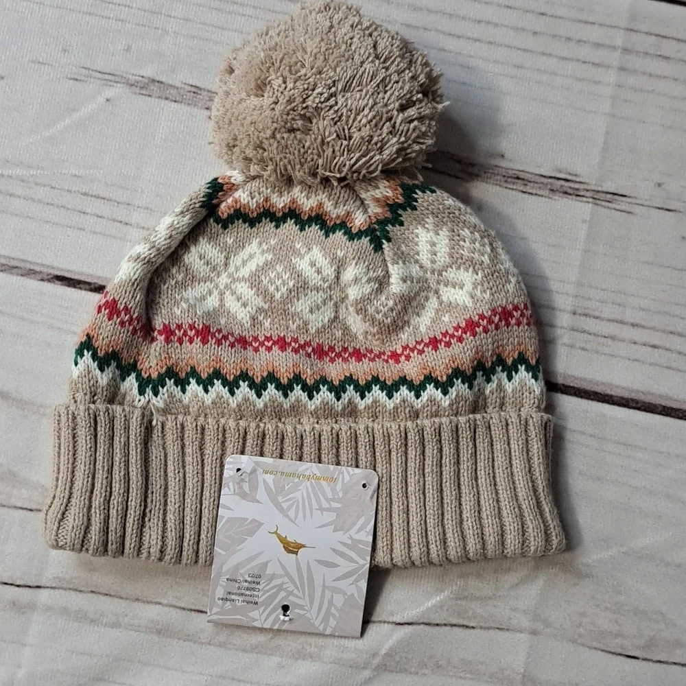 Tommy Bahama Kids Beige Knit Pom Hat 24 Months